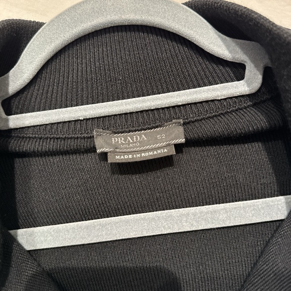 Prada Black Virgin Wool Tech Full Zip Knit Warmup Jacket - Picture 3 of 5